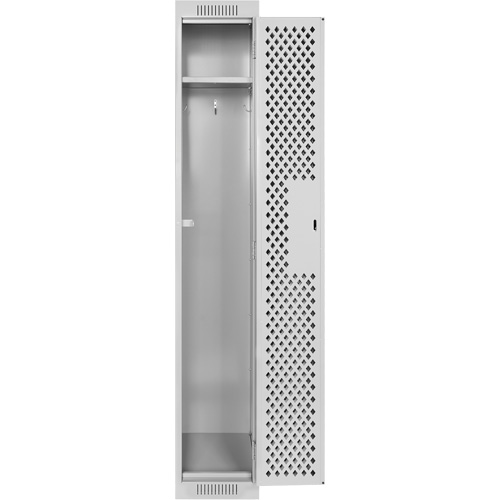 Casiers Clean Line, 12" x 12" x 72", Acier, Gris, Rivet (assembl&eacute;), Perfor&eacute; Maritime Industrial Rubber