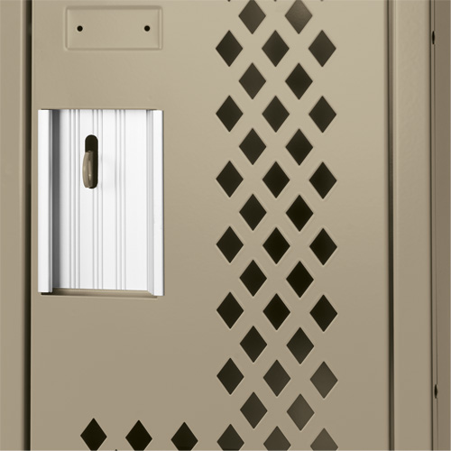 Casiers Clean Line, 2 niveaux, 12" x 15" x 72", Acier, Beige, Rivet (assembl&eacute;), Perfor&eacute; Maritime Industrial Rubber