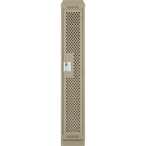 Casiers Clean Line, 12" x 18" x 82", Acier, Beige, Rivet (assembl&eacute;), Perfor&eacute; Maritime Industrial Rubber