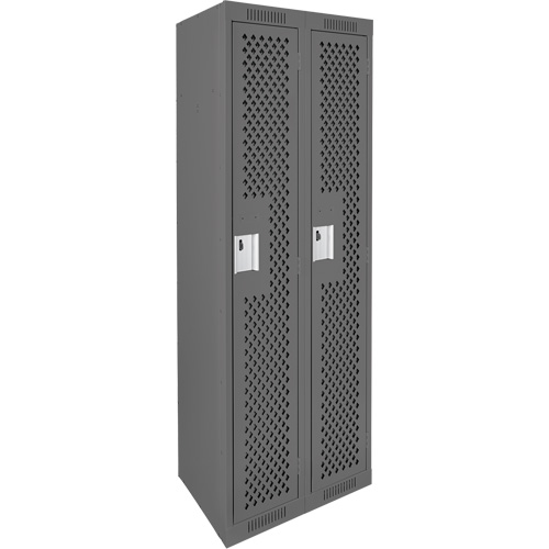 Casiers Clean Line, Bloc de 2, 24" x 12" x 72", Acier, Charbon, Rivet (assembl&eacute;), Perfor&eacute; Maritime Industrial Rubber