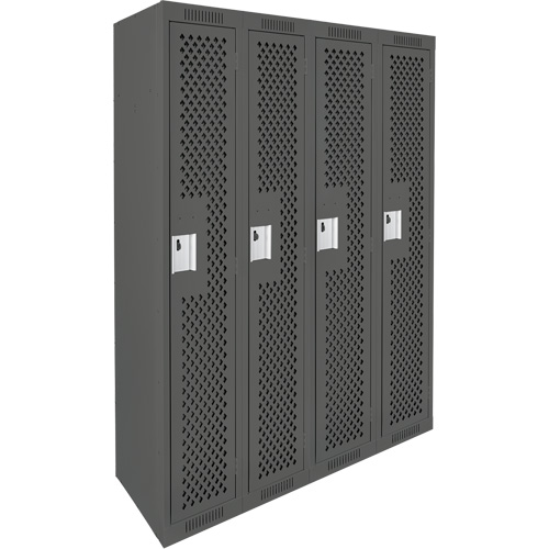 Casiers Clean Line, Bloc de 4, 48" x 12" x 72", Acier, Charbon, Rivet (assembl&eacute;), Perfor&eacute; Maritime Industrial Rubber