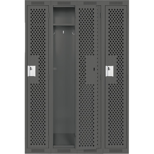 Casiers Clean Line, Bloc de 4, 48" x 12" x 72", Acier, Charbon, Rivet (assembl&eacute;), Perfor&eacute; Maritime Industrial Rubber