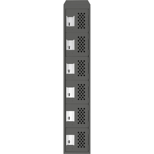 Petit casier perfor&eacute; Clean-Line, 6 niveaux, 15" x 72" x 12", Acier Maritime Industrial Rubber