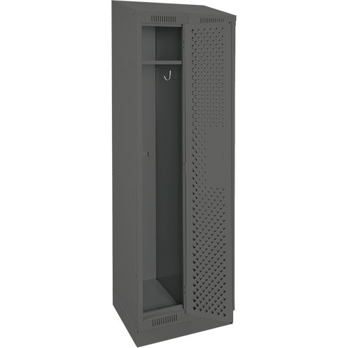 Clean Line Lockers, Bank of 2, 24" x 18" x 82", Steel, Charcoal, Rivet (Assembled), Perforated Maritime Industrial Rubber