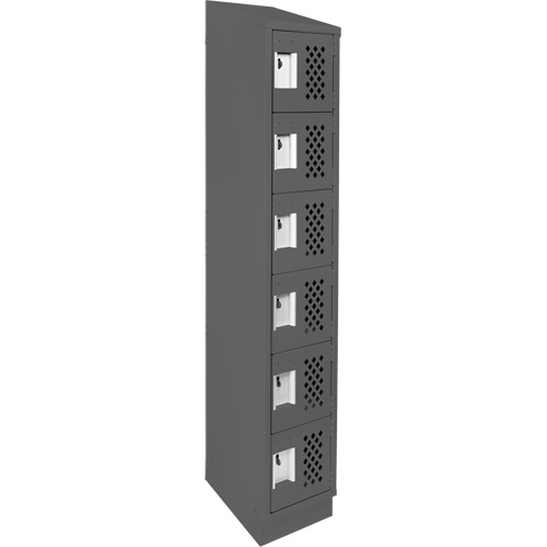 Petits casiers &eacute;conomiques assembl&eacute;s et perfor&eacute;s Clean Line, 6 niveaux, 18" x 72" x 12", Acier Maritime Industrial Rubber