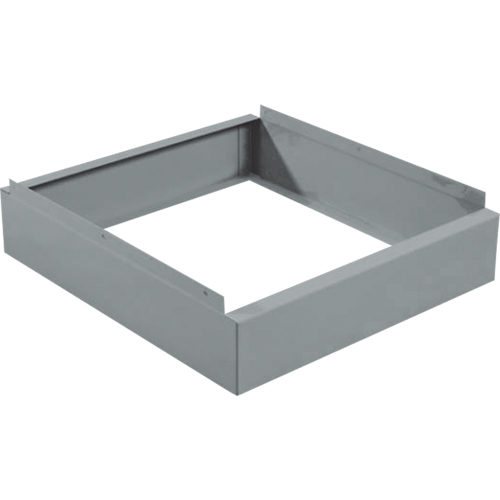 Base en retrait pour casiers &eacute;conomiques Clean Line, 1 Blocs, 4" lo x 12" la x 18" p, Gris, Acier Maritime Industrial Rubber