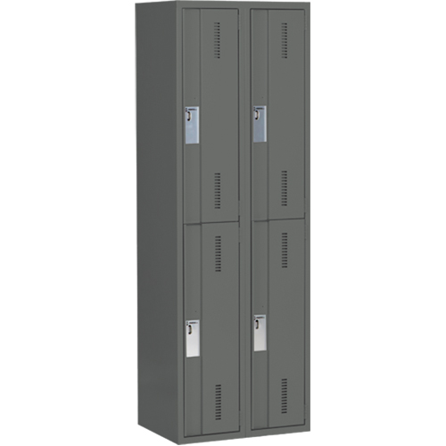 Casiers robustes Concorde, 2 niveaux, Bloc de 2, 24" x 18" x 72", Acier, Charbon, Soud&eacute; (assembl&eacute;) Maritime Industrial Rubber