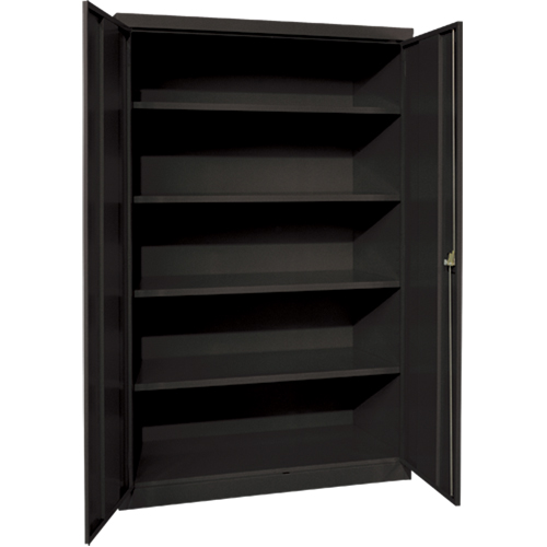 Armoires de rangement Hi-Boy profondes, Acier, 4 Tablettes, 72" h x 36" la x 24" P, Noir Maritime Industrial Rubber