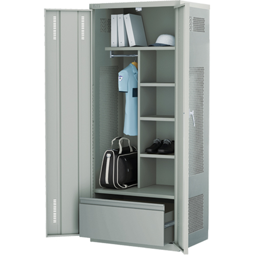 Casier de luxe pour &eacute;quipement, Acier, 36" la x 24" p x 72" h, Gris Maritime Industrial Rubber