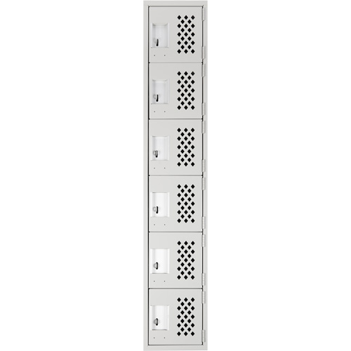 Clean Line Lockerettes, 6 -tier, 18" x 72" x 12", Steel Maritime Industrial Rubber