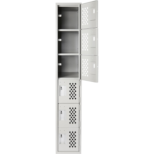 Clean Line Lockerettes, 6 -tier, 18" x 72" x 12", Steel Maritime Industrial Rubber