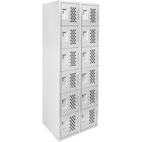 Clean Line Lockerettes, 6 -tier, Bank of 2, 18" x 72" x 12", Steel Maritime Industrial Rubber