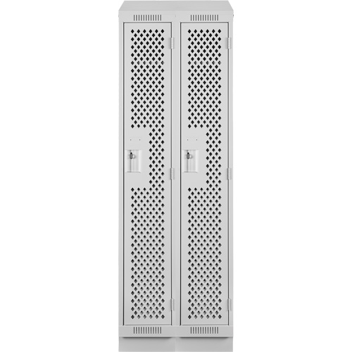Casiers Clean Line, Bloc de 2, 24" x 12" x 82", Acier, Gris, Rivet (assembl&eacute;), Perfor&eacute; Maritime Industrial Rubber