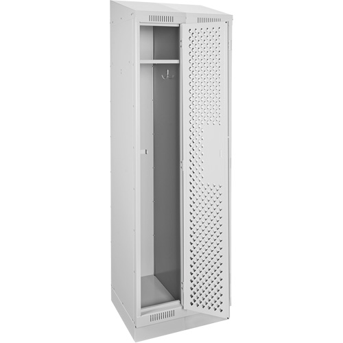 Casiers Clean Line, Bloc de 2, 24" x 12" x 82", Acier, Gris, Rivet (assembl&eacute;), Perfor&eacute; Maritime Industrial Rubber