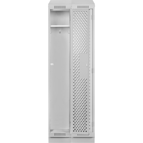 Casiers Clean Line, Bloc de 2, 24" x 12" x 82", Acier, Gris, Rivet (assembl&eacute;), Perfor&eacute; Maritime Industrial Rubber