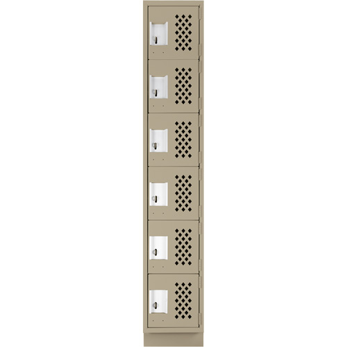 Petits casiers &eacute;conomiques assembl&eacute;s et perfor&eacute;s Clean Line, 6 niveaux, 18" x 72" x 12", Acier Maritime Industrial Rubber