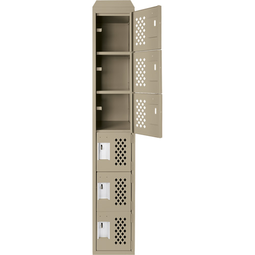 Petit casier perfor&eacute; Clean-Line, 6 niveaux, 15" x 72" x 12", Acier Maritime Industrial Rubber
