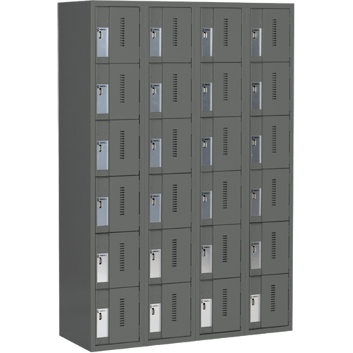Casiers robustes Concorde, 6 niveaux, Bloc de 4, 48" x 18" x 72", Acier, Charbon, Soud&eacute; (assembl&eacute;) Maritime Industrial Rubber