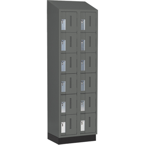 Casiers robustes Concorde, 6 niveaux, Bloc de 2, 24" x 18" x 82", Acier, Charbon, Soud&eacute; (assembl&eacute;) Maritime Industrial Rubber