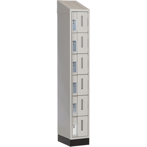 Concorde Heavy-Duty Lockers, 6 -tier, 12" x 18" x 82", Steel, Grey, Welded (Assembled) Maritime Industrial Rubber