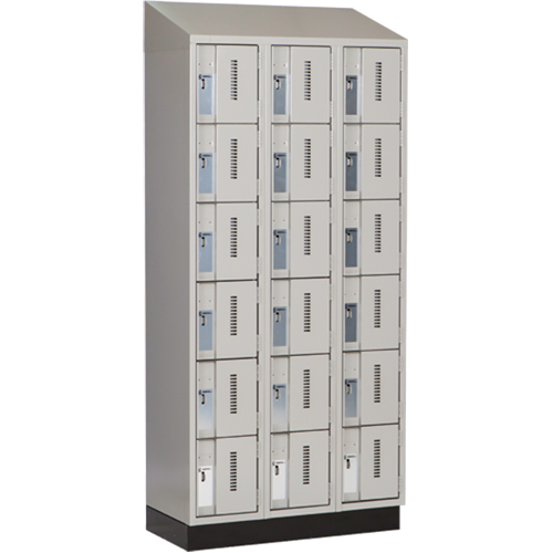 Concorde Heavy-Duty Lockers, 6 -tier, Bank of 3, 36" x 18" x 82", Steel, Grey, Welded (Assembled) Maritime Industrial Rubber