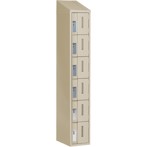 Concorde Heavy-Duty Lockers, 6 -tier, 12" x 18" x 78", Steel, Beige, Welded (Assembled) Maritime Industrial Rubber