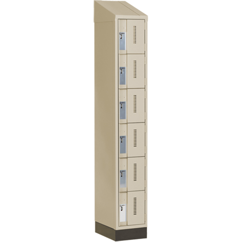 Casiers robustes Concorde, 6 niveaux, 12" x 18" x 82", Acier, Beige, Soud&eacute; (assembl&eacute;) Maritime Industrial Rubber