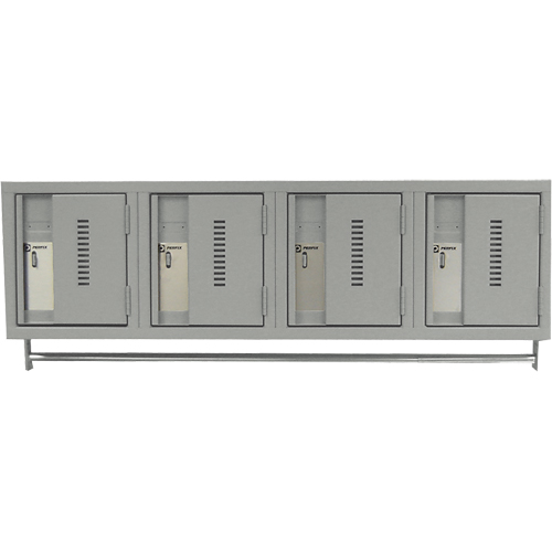 Wall Hung Lockers - Heavy Duty, Bank of 4, 18" x 12" x 12", Steel Maritime Industrial Rubber