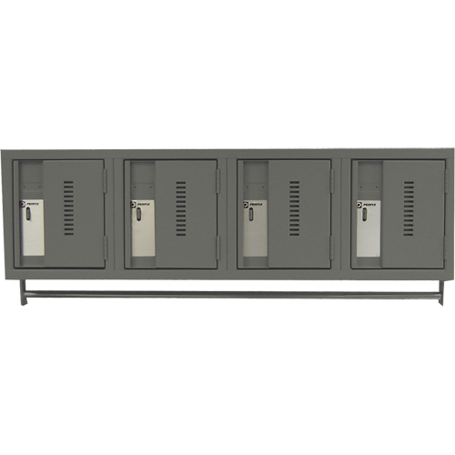 Wall Hung Lockers - Heavy Duty, Bank of 4, 18" x 12" x 12", Steel Maritime Industrial Rubber