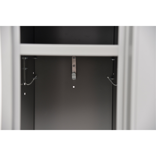 Lockers, 2 -tier, Bank of 3, 36" x 18" x 72", Steel, Grey, Knocked Down Maritime Industrial Rubber