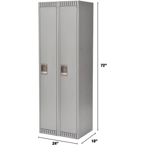 Casiers, Bloc de 2, 24" x 18" x 72", Acier, Gris, Rivet (assembl&eacute;) Maritime Industrial Rubber