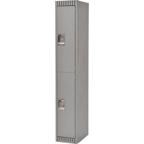 Lockers, 2 -tier, 12" x 18" x 72", Steel, Grey, Rivet (Assembled) Maritime Industrial Rubber
