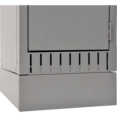 Raised Base, 1 Banks, 4" H x 12" W x 18" D, Grey, Steel Maritime Industrial Rubber
