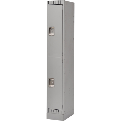 Assembled Lockers, 2 -tier, 12" x 18" x 72", Steel, Grey, Rivet (Assembled) Maritime Industrial Rubber