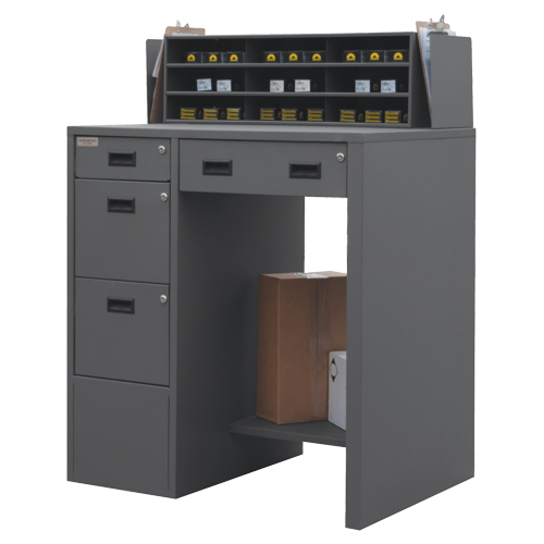 Shop Desk, 39" W x 29" D x 53" H, Grey Maritime Industrial Rubber