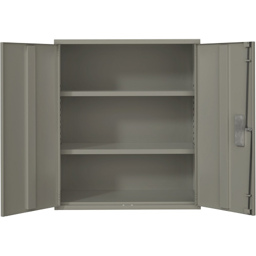Armoire de rangement Lo-Boy, Acier, 2 Tablettes, 40" h x 36" la x 18" P, Gris Maritime Industrial Rubber