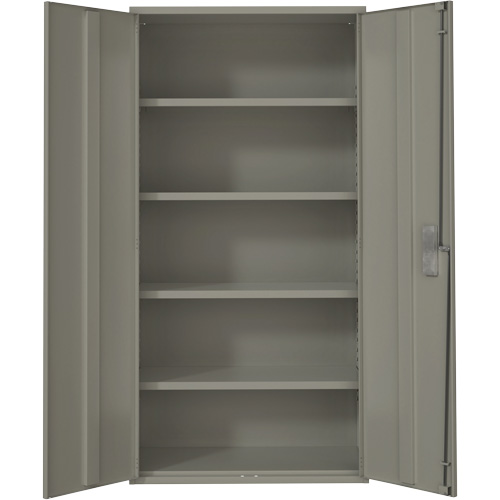 Armoire de rangement Hi-Boy, Acier, 4 Tablettes, 72" h x 36" la x 18" P, Gris Maritime Industrial Rubber