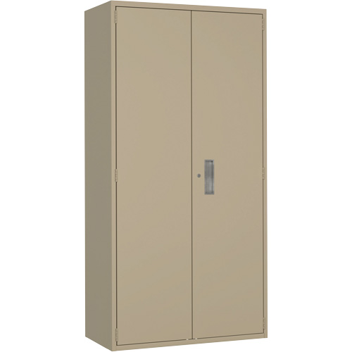 Combination Storage Cabinet, Steel, 6 Shelves, 72" H x 36" W x 18" D, Beige Maritime Industrial Rubber