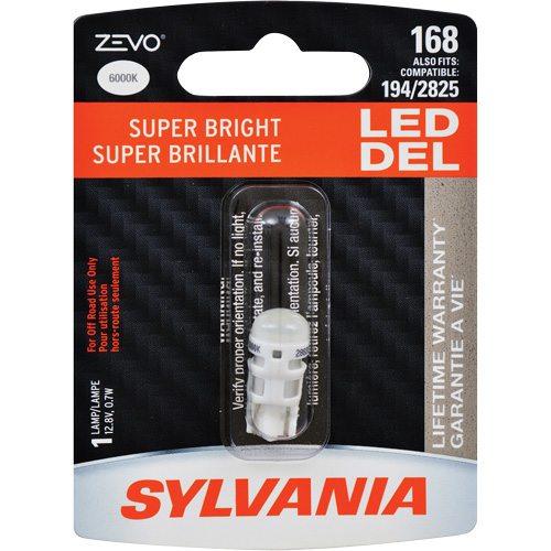 168 Zevo&reg; Mini Automotive Bulb, LED, 0.7 W, White Maritime Industrial Rubber