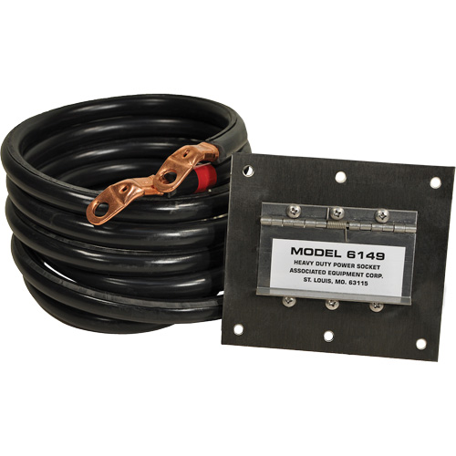 Panneau de douille polaris&eacute;e robuste en acier inoxydable &agrave; brancher, 1 AWG, C&acirc;ble 5' Maritime Industrial Rubber