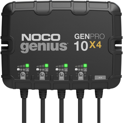 Chargeur de batterie embarqu&eacute; &agrave; 4 sorties de 40 amp&egrave;res GenPro10X4 Genius Maritime Industrial Rubber