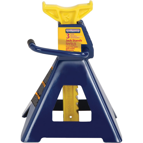 Jack Stand, Locking Handle/Ratchet, 3 tons Capacity, 19" H Maritime Industrial Rubber