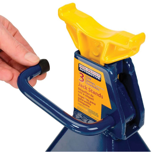 Jack Stand, Locking Handle/Ratchet, 3 tons Capacity, 19" H Maritime Industrial Rubber