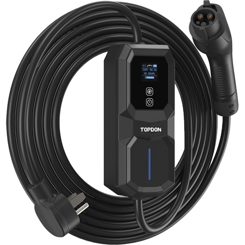 Fiche NEMA 6-50 portable PulseQ AC, 32 A, Niveau 2 CA, Connecteur Type 1 (SAE J1772) Maritime Industrial Rubber