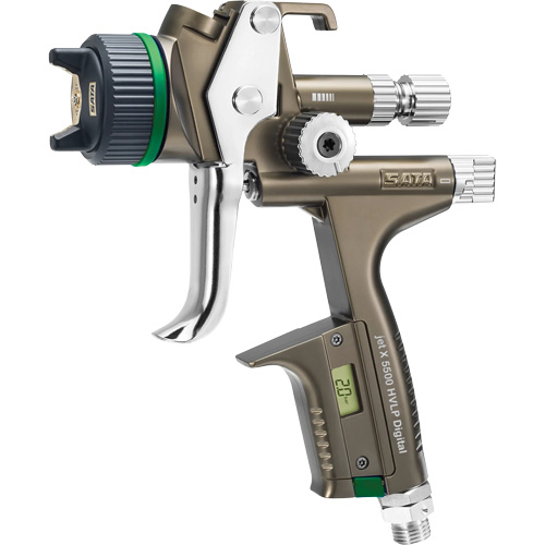 Pistolet de peinture de premi&egrave;re qualit&eacute; pour peinture automobile avec psi num&eacute;rique X5500 HVLP 1,2 I RPS D, Entr&eacute;e d'air 1/4" NPT, 15,19 pi³/min, Capacit&eacute; 0,6 L/0,9 L, 0,17 psi Maritime Industrial Rubber