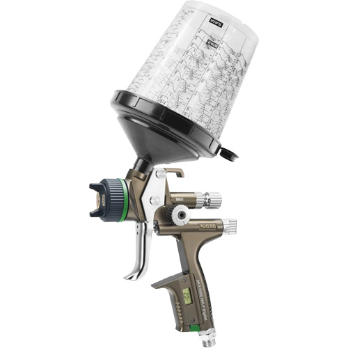 Pistolet de peinture de premi&egrave;re qualit&eacute; pour peinture automobile avec psi num&eacute;rique X5500 HVLP 1,2 I RPS D, Entr&eacute;e d'air 1/4" NPT, 15,19 pi³/min, Capacit&eacute; 0,6 L/0,9 L, 0,17 psi Maritime Industrial Rubber