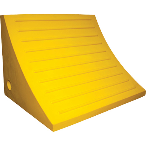 Wheel Chock, Polyurethane, Yellow, 15-1/4" W x 12-1/8" D x 10-3/4" H Maritime Industrial Rubber