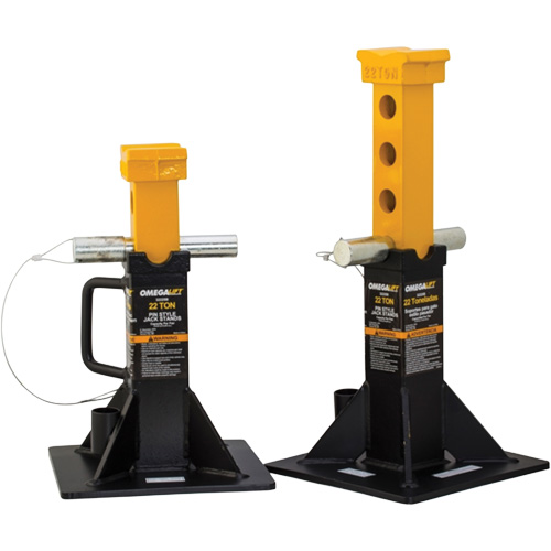 Heavy-Duty Jack Stand, Locking Pin, 22 Tons Capacity, 12-1/4" - 19-7/8" H Maritime Industrial Rubber