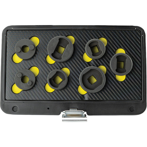 Threaded Leaf Spring Shackle Pin Remover & Installation Master Set, 7 Pieces, 1/2" Drive Size Maritime Industrial Rubber
