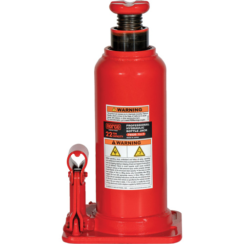 Cric hydraulique bouteille professionnel avec orifice pour manom&egrave;tre, 22 tonne(s), 20-49/250" Hauteur &eacute;lev&eacute;e Maritime Industrial Rubber